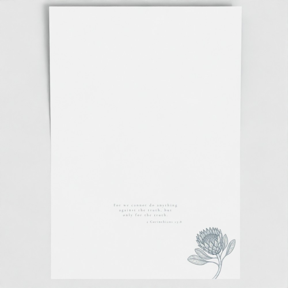 Inside of TRUTH card showing liturgical bible verse and botanical image.