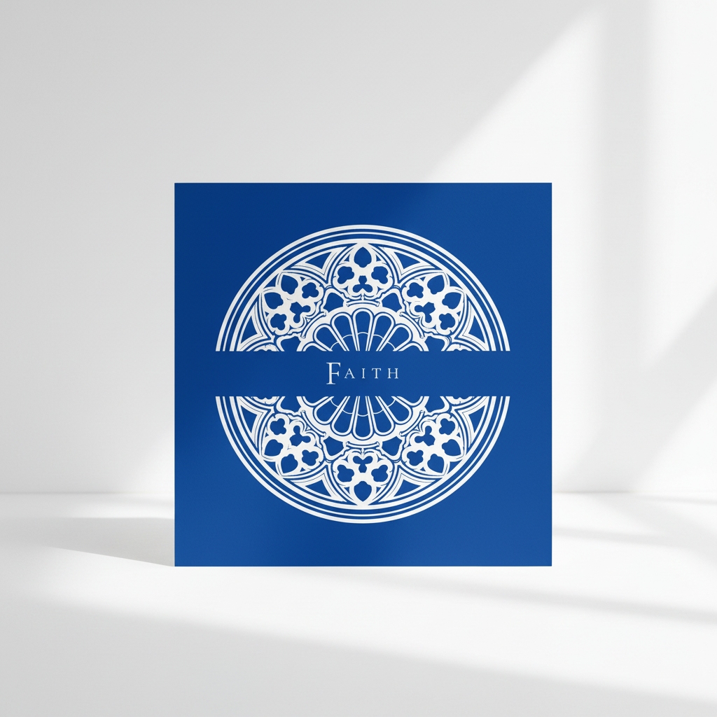 FAITH Gothic Art Card | Cathedral Cobalt